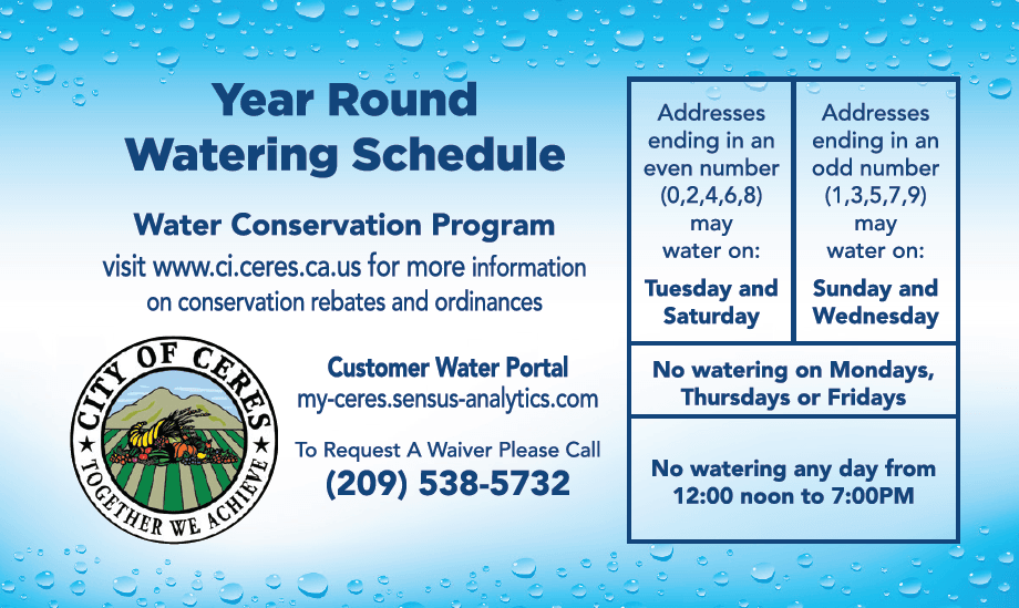 Watering Schedule 2022